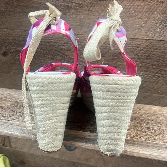 COACH Maritza Espadrille Platform Sandal Wedges Size 8