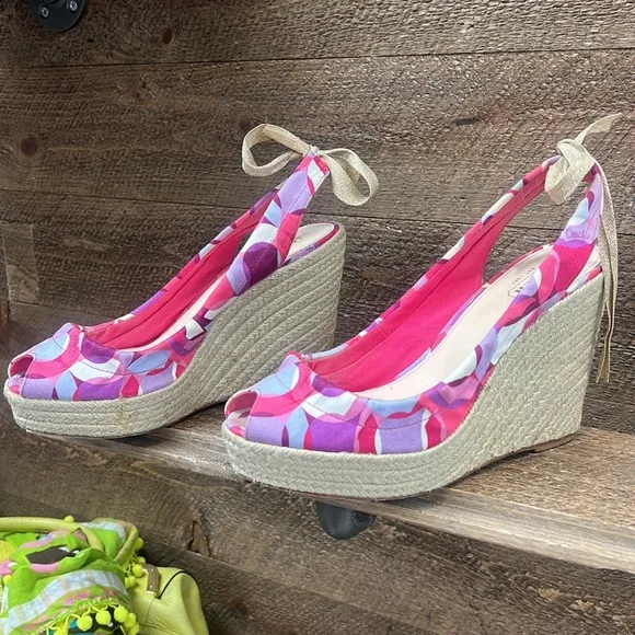 COACH Maritza Espadrille Platform Sandal Wedges Size 8