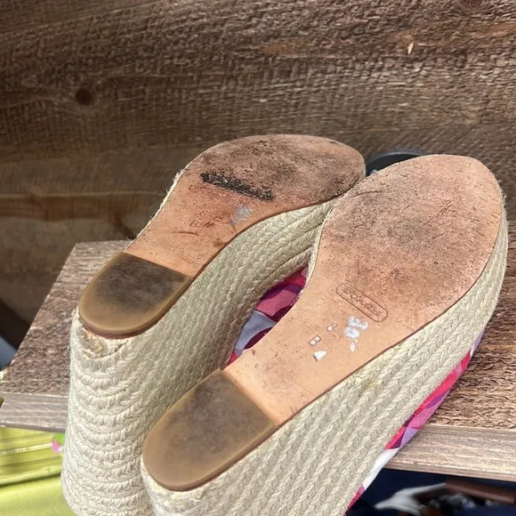 COACH Maritza Espadrille Platform Sandal Wedges Size 8