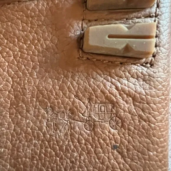 COACH Marley Leather Logo Slip-on Drivers Flats Loafers, Size 7.5,