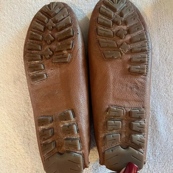 COACH Marley Leather Logo Slip-on Drivers Flats Loafers, Size 7.5,