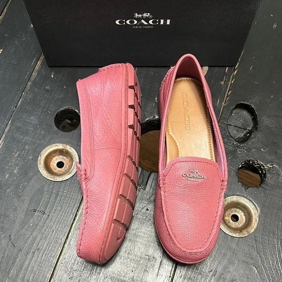Coach Mary Lock Up Pebble Grain Leather - Rouge