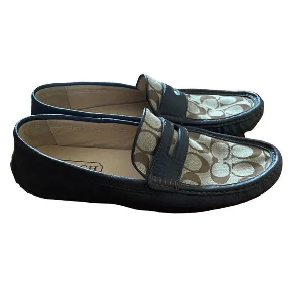 Coach men’s Neal brown leather driving loafers size 10.5.