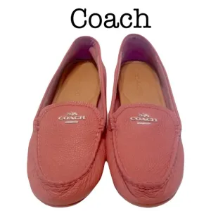 Coach Pink Pebble Leather Loafers Size 6