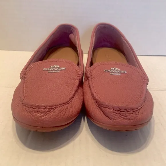 Coach Pink Pebble Leather Loafers Size 6