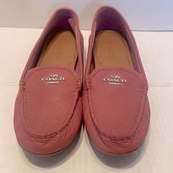 Coach Pink Pebble Leather Loafers Size 6