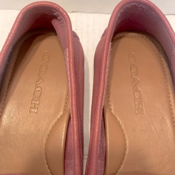 Coach Pink Pebble Leather Loafers Size 6