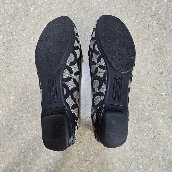 Coach Sid Signature C Black Jacquard Leather Loafer Driving Moccasins Sz 7.5