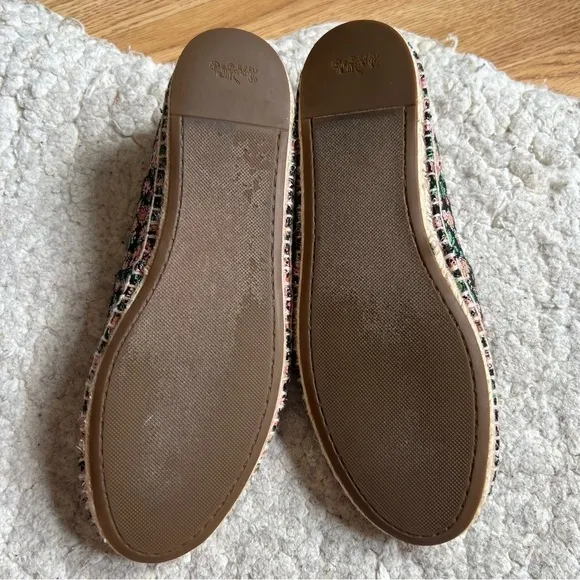 Coach: Slip On Black, Orange, Pink, White Green Floral Print Espadrilles Size 9B