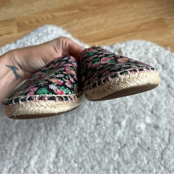 Coach: Slip On Black, Orange, Pink, White Green Floral Print Espadrilles Size 9B