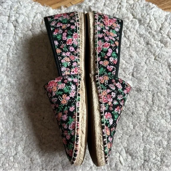 Coach: Slip On Black, Orange, Pink, White Green Floral Print Espadrilles Size 9B