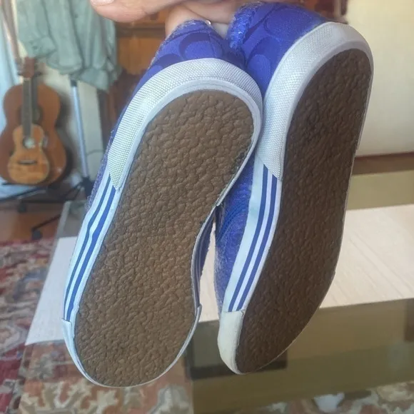 😍🙏🏼”Coach”. sneakers  👟 Blue Sequin Slip On Sneakers