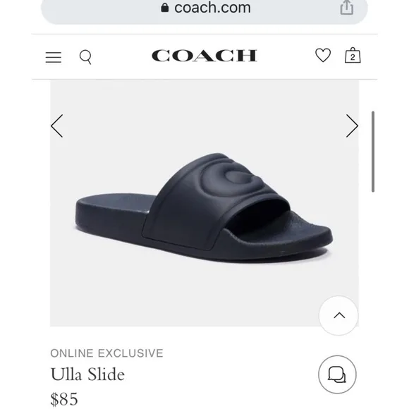 COACH ULLA SLIDES rubber new in box Size 8 unisex black street wear beach wear