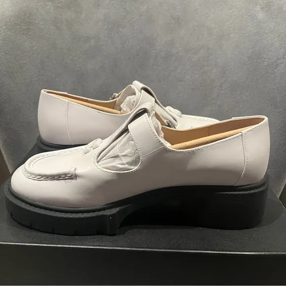 Coach Women’s Mary Jane Liv Leather Loafer White Size 6.5 US