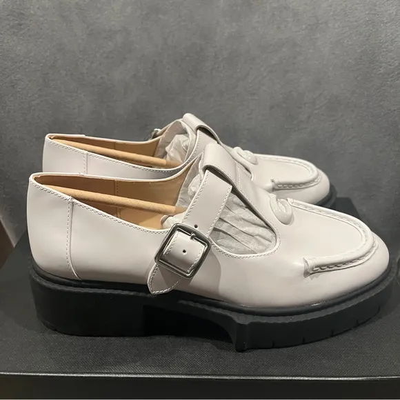 Coach Women’s Mary Jane Liv Leather Loafer White Size 6.5 US