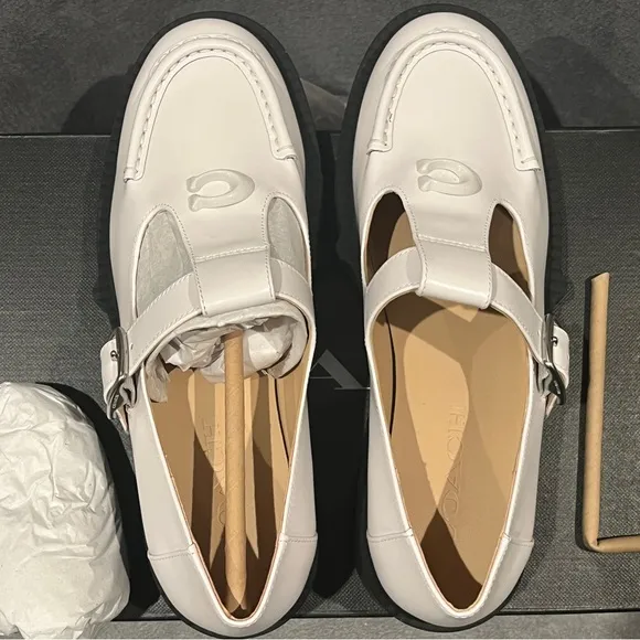 Coach Women’s Mary Jane Liv Leather Loafer White Size 6.5 US