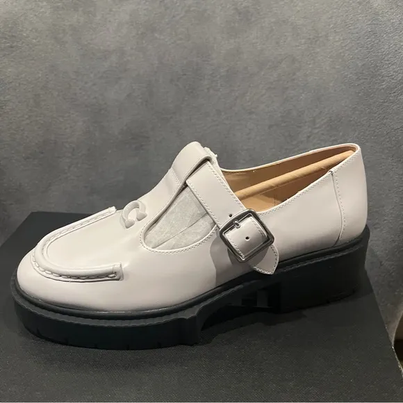 Coach Women’s Mary Jane Liv Leather Loafer White Size 6.5 US