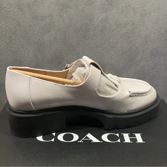 Coach Women’s Mary Jane Liv Leather Loafer White Size 6.5 US