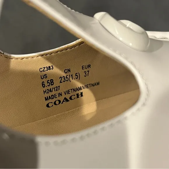 Coach Women’s Mary Jane Liv Leather Loafer White Size 6.5 US