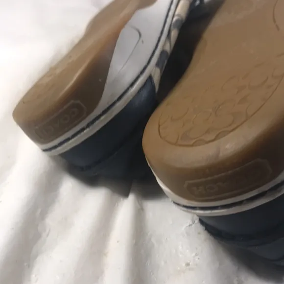 Coach Womens Navy “Richelle” CC Signature Print Slip On Canvas Loafers Sneakers