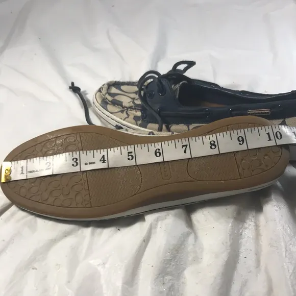Coach Womens Navy “Richelle” CC Signature Print Slip On Canvas Loafers Sneakers