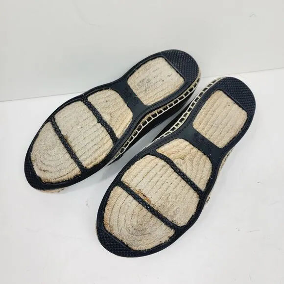 Coach Rhodelle Lambskin Black Loafers Espadrilles Size 6