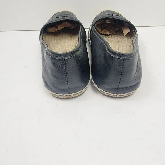 Coach Rhodelle Lambskin Black Loafers Espadrilles Size 6