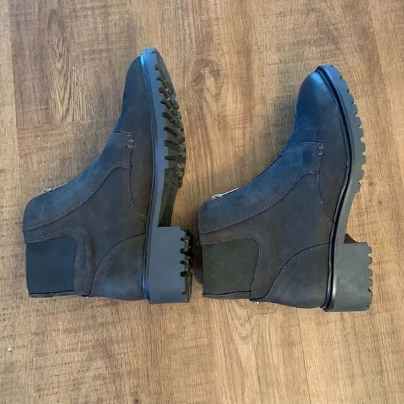 Cobb Hill Women's Nubuck Leather Center Zip Ankle Waterproof Boots Size 6