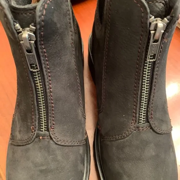Cobb Hill Women's Nubuck Leather Center Zip Ankle Waterproof Boots Size 6