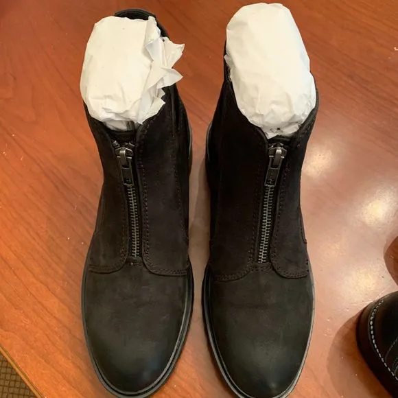 Cobb Hill Women's Nubuck Leather Center Zip Ankle Waterproof Boots Size 6