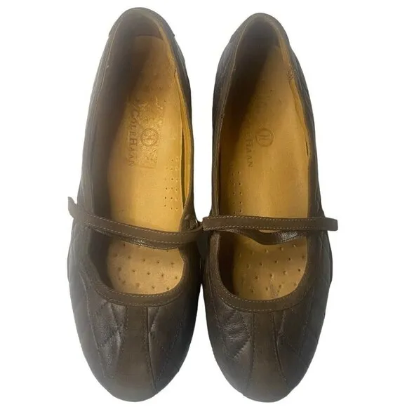 COLE HAAN Air Mary Jane Flats Slip On Hook Loop Closure Brown 8 S-2