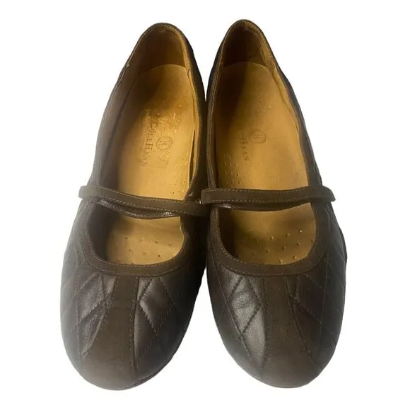 COLE HAAN Air Mary Jane Flats Slip On Hook Loop Closure Brown 8 S-2