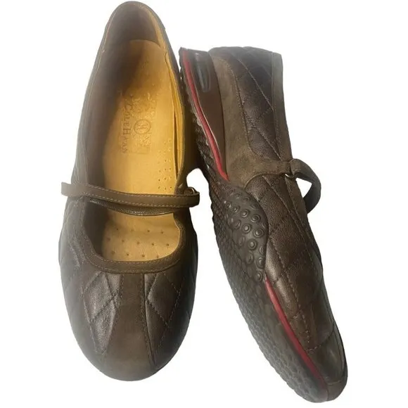 COLE HAAN Air Mary Jane Flats Slip On Hook Loop Closure Brown 8 S-2