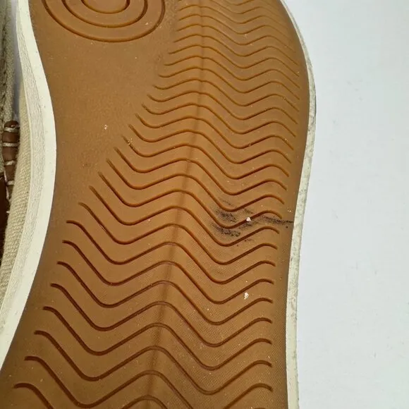 Cole Haan Beige Canvas Nantucket Penny Loafer Brown Leather Detail Men's Sz 10 M