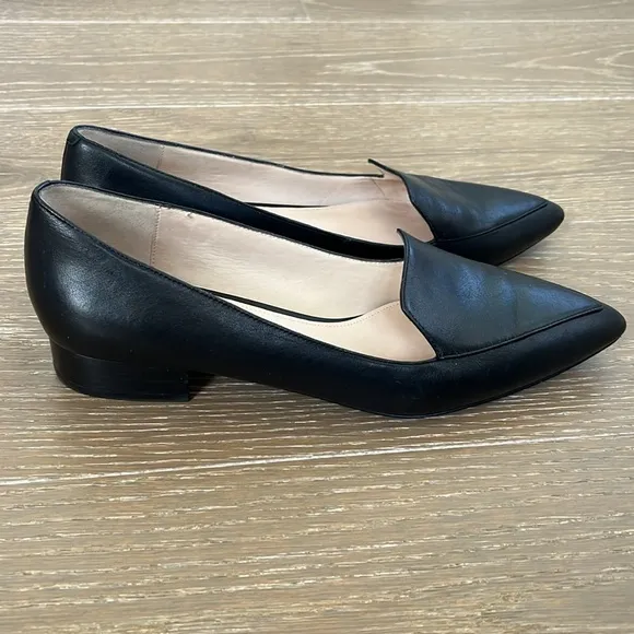 Cole Haan Black Leather Pointed Toe Loafers size 8.5