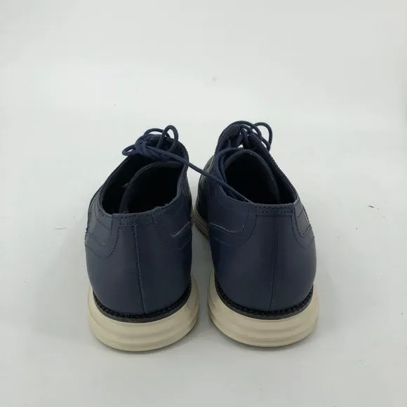 Cole Haan Blue Leather Loafers | Lace Up &amp; Almond Toe