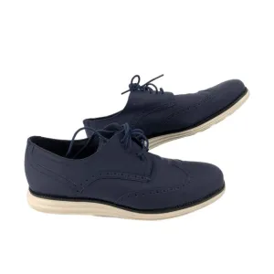 Cole Haan Blue Leather Loafers | Lace Up &amp; Almond Toe