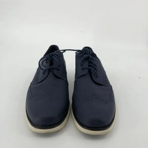 Cole Haan Blue Leather Loafers | Lace Up &amp; Almond Toe