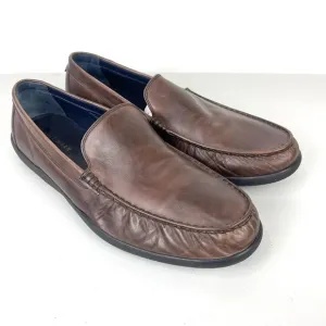 Cole Haan Brown Leather Slip On Moc Toe Loafers Size 11.5M