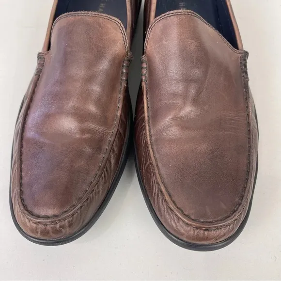 Cole Haan Brown Leather Slip On Moc Toe Loafers Size 11.5M