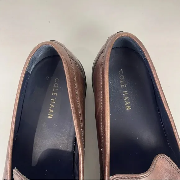 Cole Haan Brown Leather Slip On Moc Toe Loafers Size 11.5M