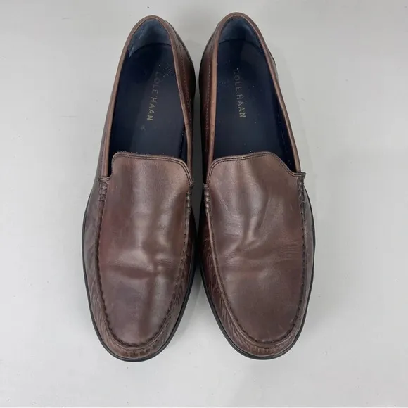 Cole Haan Brown Leather Slip On Moc Toe Loafers Size 11.5M
