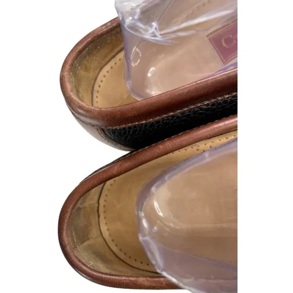 Cole Haan City Men's Black/Brown Leather Kiltie Braid Loafers Size 12D EUC