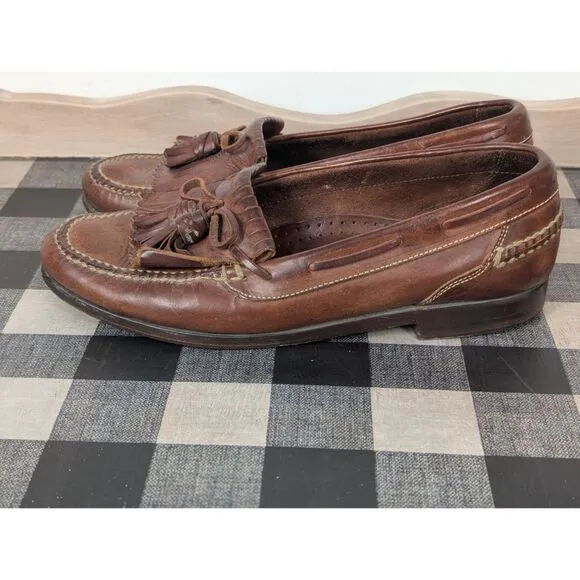 Cole Haan Country Kiltie Tassel Leather Loafers Brown Men's Size 9 1/2 M