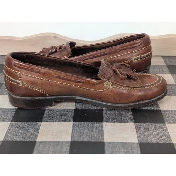 Cole Haan Country Kiltie Tassel Leather Loafers Brown Men's Size 9 1/2 M