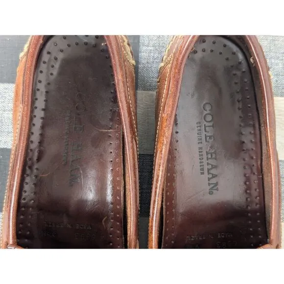 Cole Haan Country Kiltie Tassel Leather Loafers Brown Men's Size 9 1/2 M