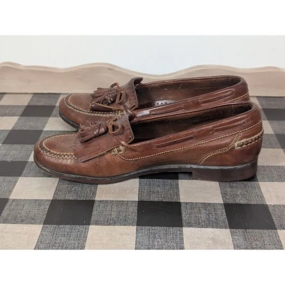 Cole Haan Country Kiltie Tassel Leather Loafers Brown Men's Size 9 1/2 M