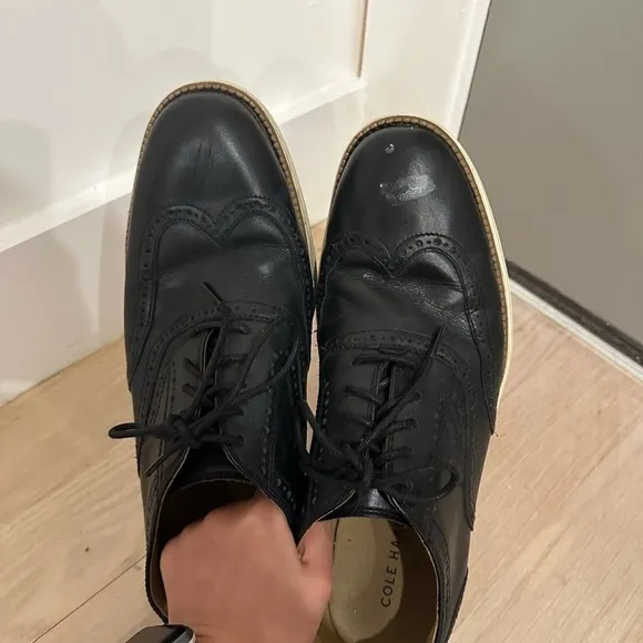 Cole Haan Grand OS Black leather loafers Men 10.5Condition 8/10 with paints