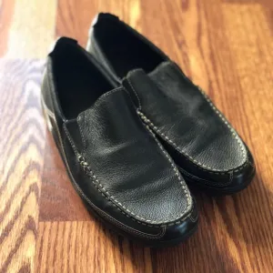 Cole Haan leather loafers, black, size 10