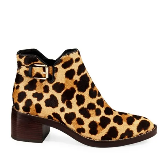 Cole Haan leopard print fur boots